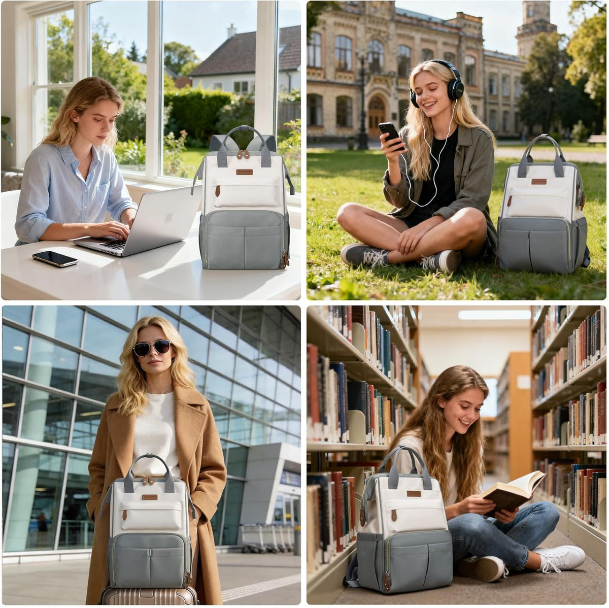 Laptop Backpack for Women Men, 15.6-17.3" Waterproof Travel Bag | Anti-theft Design, Lightweight, Luggage Strap, Device Protection, Breathable,Multi-Pockets, Perfect for Work/Business/School