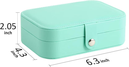 Travel Jewelry Case, Double Layer Travel Jewelry Organizer for Necklace Earring Rings Jewelry Display Case for Women, White
