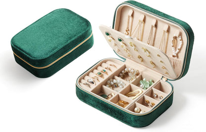 Travel Jewelry Case, Double Layer Travel Jewelry Organizer for Necklace Earring Rings Jewelry Display Case for Women, White
