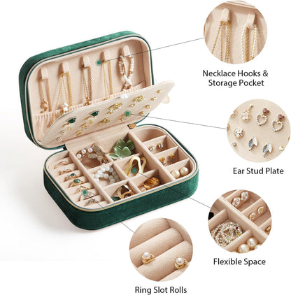 Travel Jewelry Case, Double Layer Travel Jewelry Organizer for Necklace Earring Rings Jewelry Display Case for Women, White