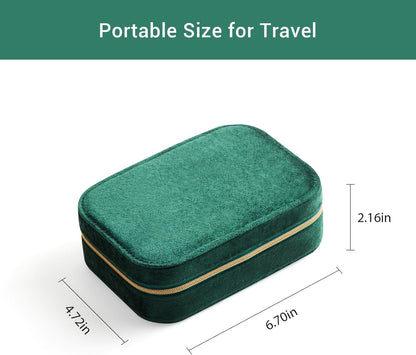 Travel Jewelry Case, Double Layer Travel Jewelry Organizer for Necklace Earring Rings Jewelry Display Case for Women, White