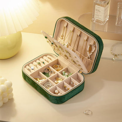 Travel Jewelry Case, Double Layer Travel Jewelry Organizer for Necklace Earring Rings Jewelry Display Case for Women, White