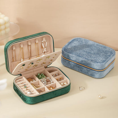 Travel Jewelry Case, Double Layer Travel Jewelry Organizer for Necklace Earring Rings Jewelry Display Case for Women, White