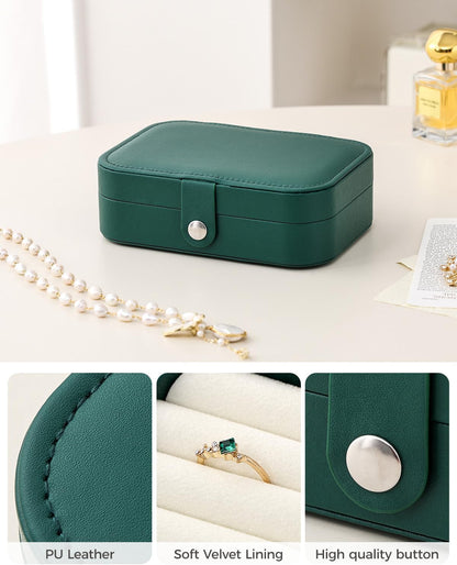 Travel Jewelry Case, Double Layer Travel Jewelry Organizer for Necklace Earring Rings Jewelry Display Case for Women, White