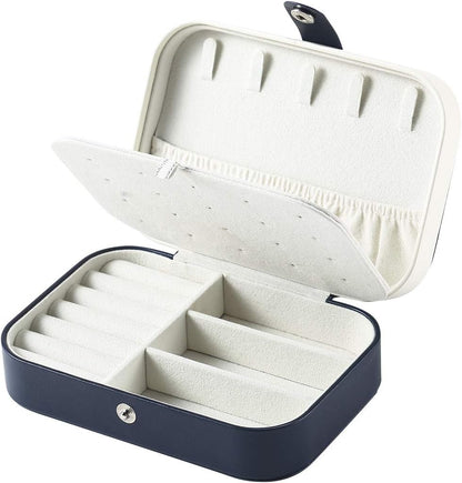 Travel Jewelry Case, Double Layer Travel Jewelry Organizer for Necklace Earring Rings Jewelry Display Case for Women, White