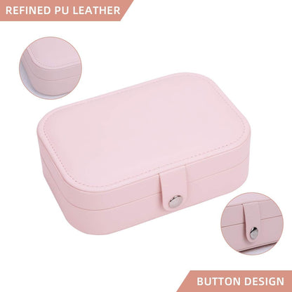 Travel Jewelry Case, Double Layer Travel Jewelry Organizer for Necklace Earring Rings Jewelry Display Case for Women, White