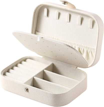 Travel Jewelry Case, Double Layer Travel Jewelry Organizer for Necklace Earring Rings Jewelry Display Case for Women, White