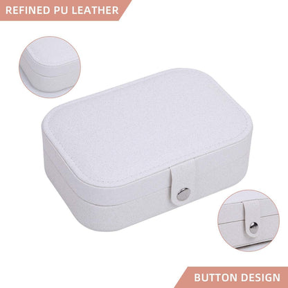 Travel Jewelry Case, Double Layer Travel Jewelry Organizer for Necklace Earring Rings Jewelry Display Case for Women, White