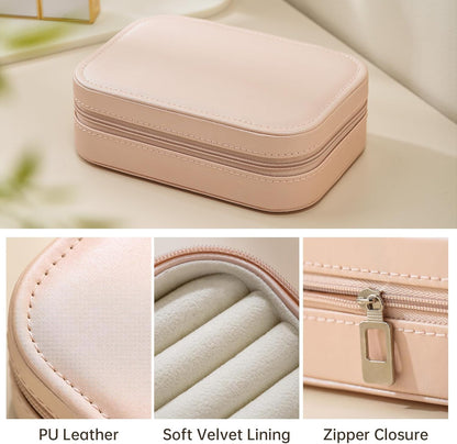 Travel Jewelry Case, Double Layer Travel Jewelry Organizer for Necklace Earring Rings Jewelry Display Case for Women, White