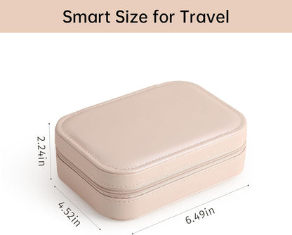 Travel Jewelry Case, Double Layer Travel Jewelry Organizer for Necklace Earring Rings Jewelry Display Case for Women, White