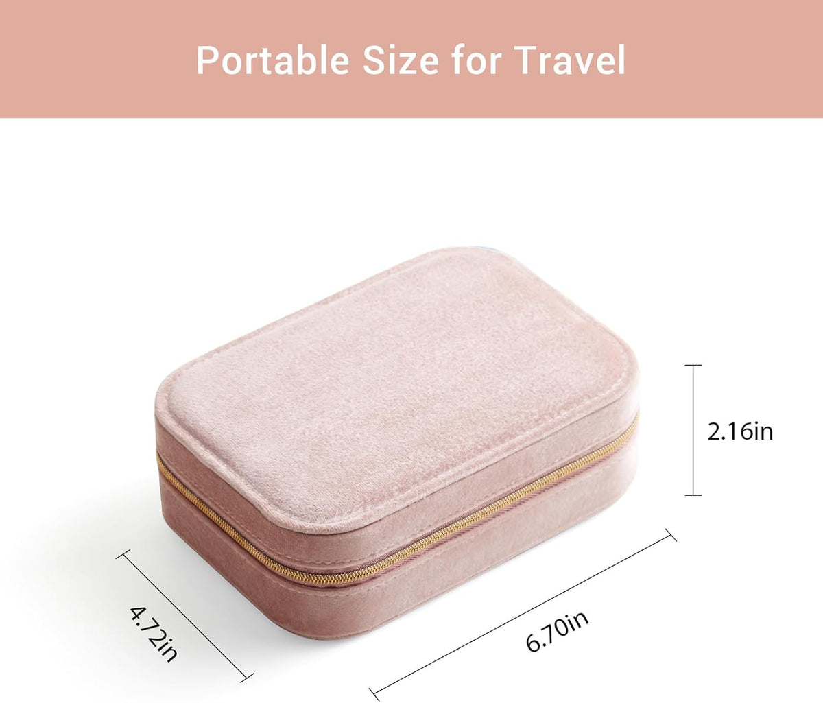 Travel Jewelry Case, Double Layer Travel Jewelry Organizer for Necklace Earring Rings Jewelry Display Case for Women, White
