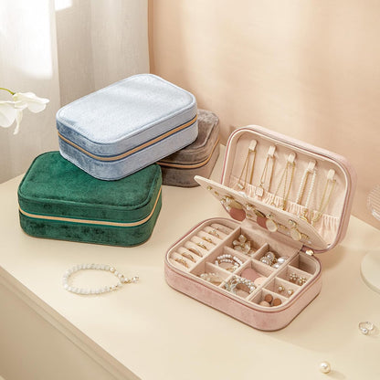 Travel Jewelry Case, Double Layer Travel Jewelry Organizer for Necklace Earring Rings Jewelry Display Case for Women, White