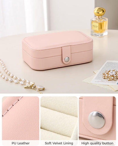 Travel Jewelry Case, Double Layer Travel Jewelry Organizer for Necklace Earring Rings Jewelry Display Case for Women, White