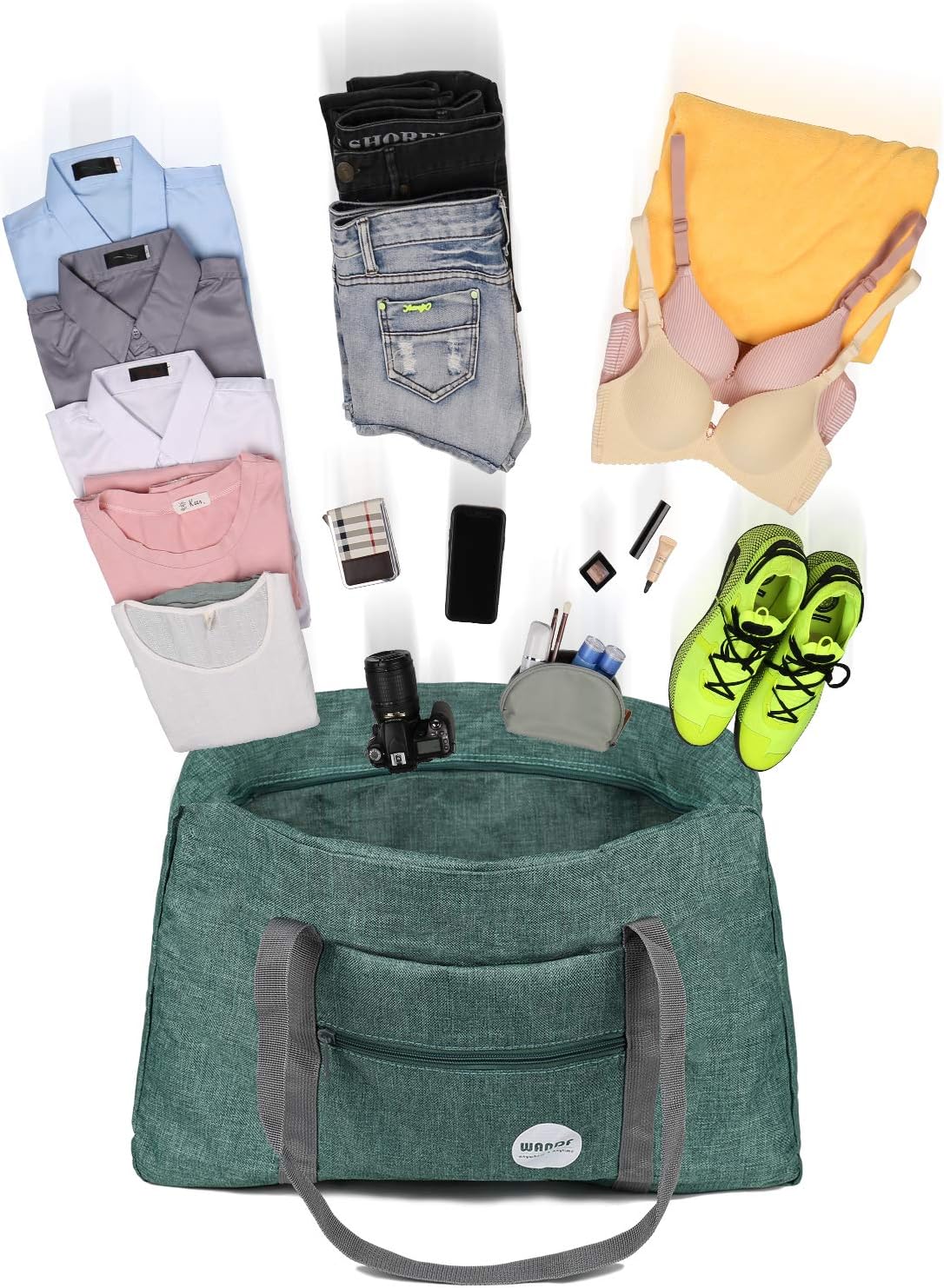 Personal Item Travel Bag, Carry On Duffle Bag Women | 18x14x8 inches, Frontier Airline Underseat Fit, Weekend Overnight Trips, Lightweight Packable