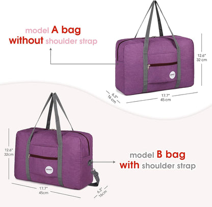 Personal Item Travel Bag, Carry On Duffle Bag Women | 18x14x8 inches, Frontier Airline Underseat Fit, Weekend Overnight Trips, Lightweight Packable