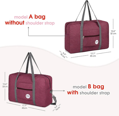 Personal Item Travel Bag, Carry On Duffle Bag Women | 18x14x8 inches, Frontier Airline Underseat Fit, Weekend Overnight Trips, Lightweight Packable