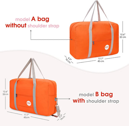 Personal Item Travel Bag, Carry On Duffle Bag Women | 18x14x8 inches, Frontier Airline Underseat Fit, Weekend Overnight Trips, Lightweight Packable