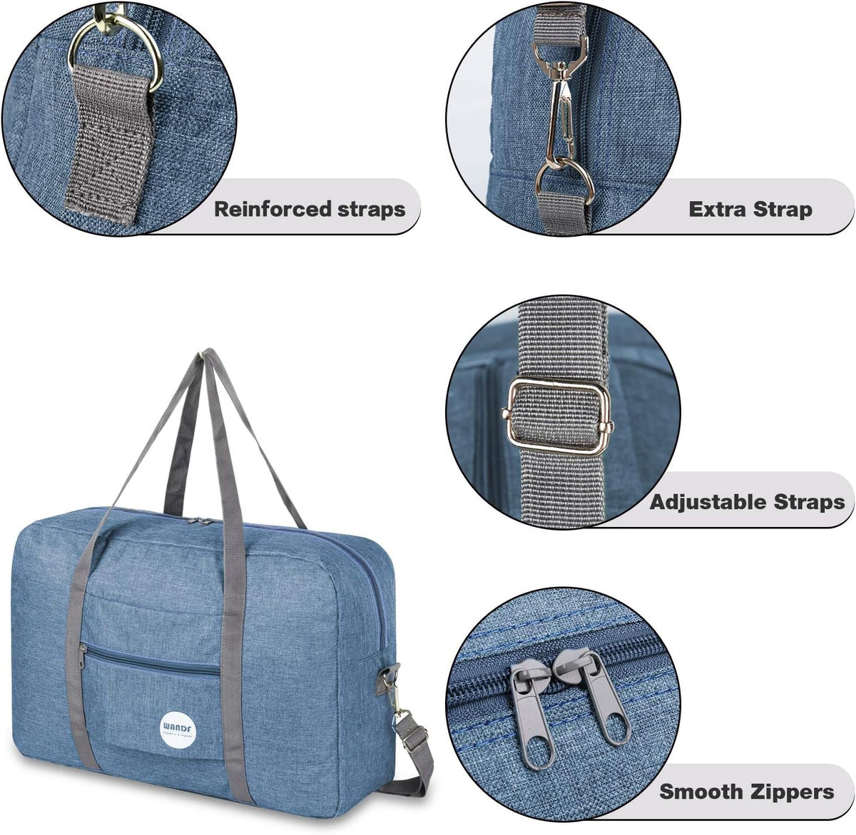 Personal Item Travel Bag, Carry On Duffle Bag Women | 18x14x8 inches, Frontier Airline Underseat Fit, Weekend Overnight Trips, Lightweight Packable