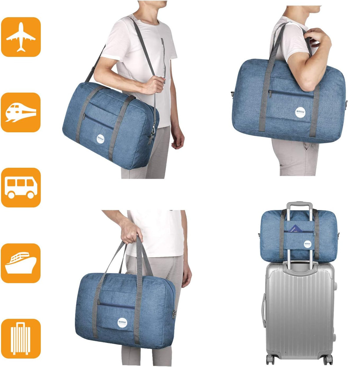 Personal Item Travel Bag, Carry On Duffle Bag Women | 18x14x8 inches, Frontier Airline Underseat Fit, Weekend Overnight Trips, Lightweight Packable