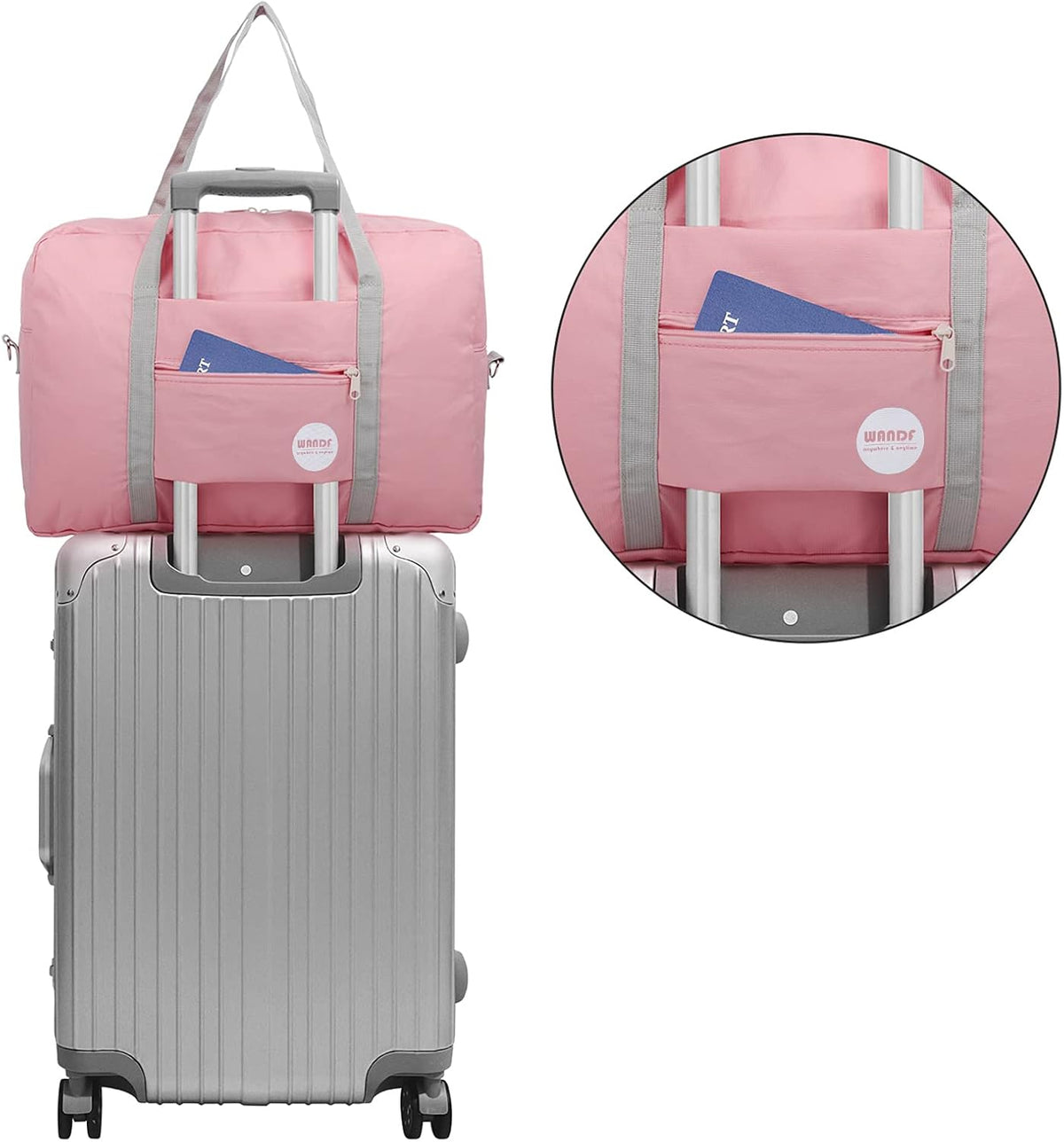 Personal Item Travel Bag, Carry On Duffle Bag Women | 18x14x8 inches, Frontier Airline Underseat Fit, Weekend Overnight Trips, Lightweight Packable