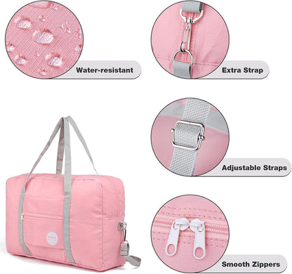 Personal Item Travel Bag, Carry On Duffle Bag Women | 18x14x8 inches, Frontier Airline Underseat Fit, Weekend Overnight Trips, Lightweight Packable