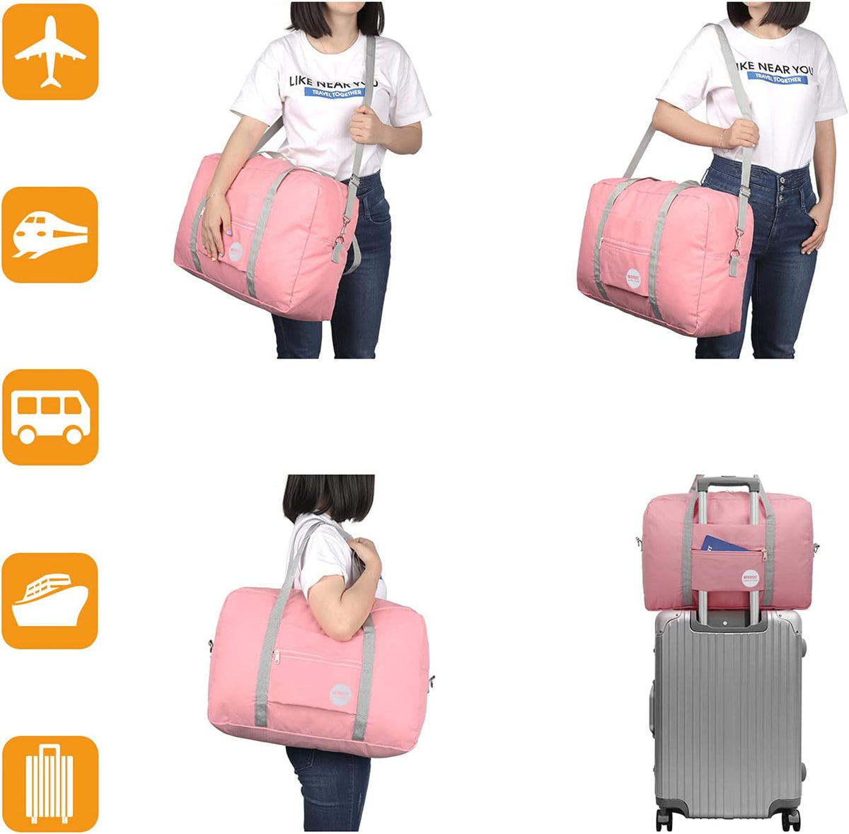 Personal Item Travel Bag, Carry On Duffle Bag Women | 18x14x8 inches, Frontier Airline Underseat Fit, Weekend Overnight Trips, Lightweight Packable