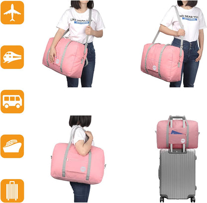 Personal Item Travel Bag, Carry On Duffle Bag Women | 18x14x8 inches, Frontier Airline Underseat Fit, Weekend Overnight Trips, Lightweight Packable