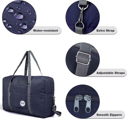 Personal Item Travel Bag, Carry On Duffle Bag Women | 18x14x8 inches, Frontier Airline Underseat Fit, Weekend Overnight Trips, Lightweight Packable