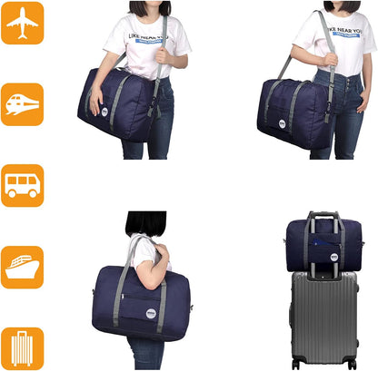 Personal Item Travel Bag, Carry On Duffle Bag Women | 18x14x8 inches, Frontier Airline Underseat Fit, Weekend Overnight Trips, Lightweight Packable