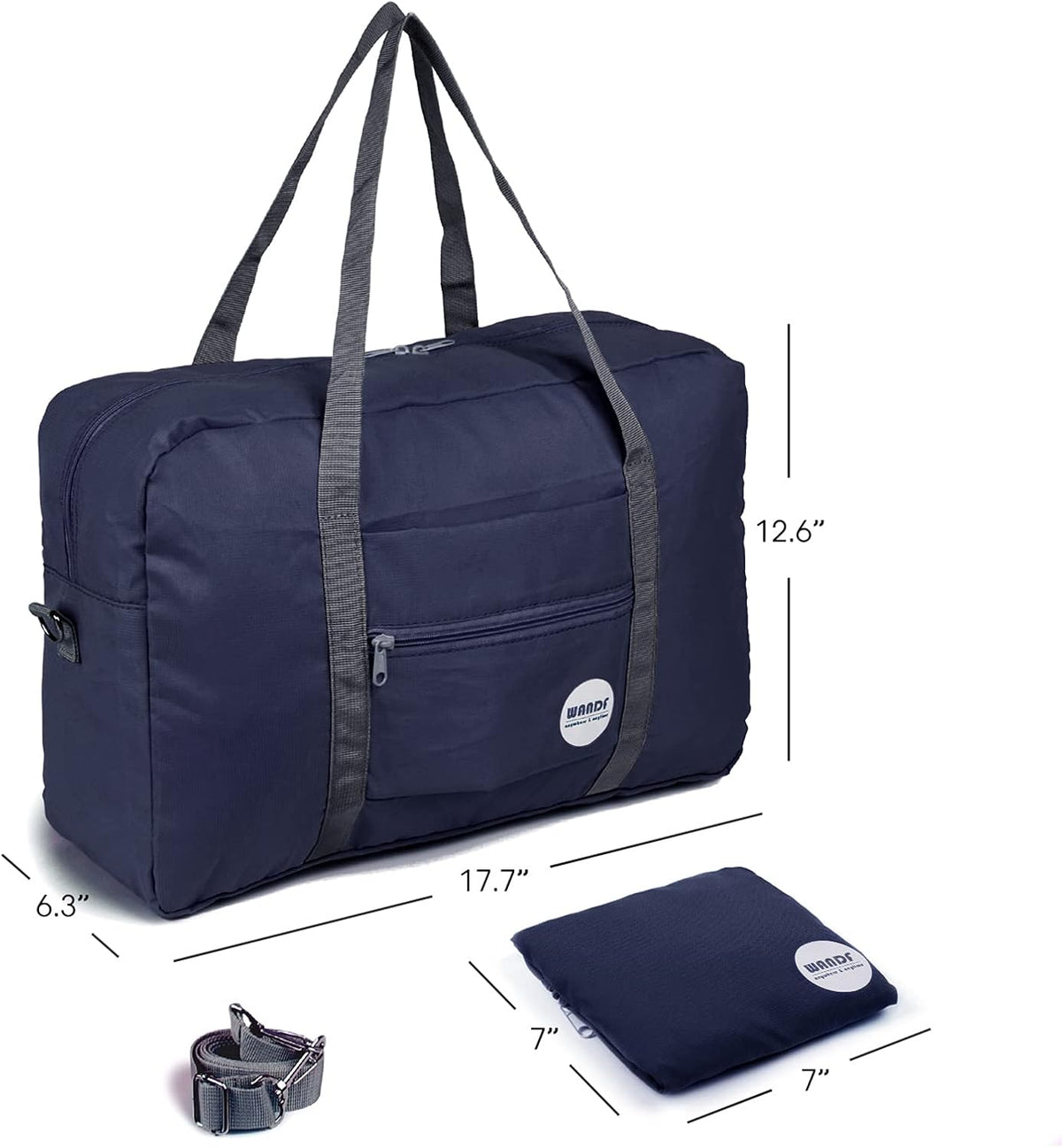 Personal Item Travel Bag, Carry On Duffle Bag Women | 18x14x8 inches, Frontier Airline Underseat Fit, Weekend Overnight Trips, Lightweight Packable