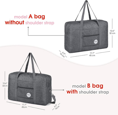 Personal Item Travel Bag, Carry On Duffle Bag Women | 18x14x8 inches, Frontier Airline Underseat Fit, Weekend Overnight Trips, Lightweight Packable