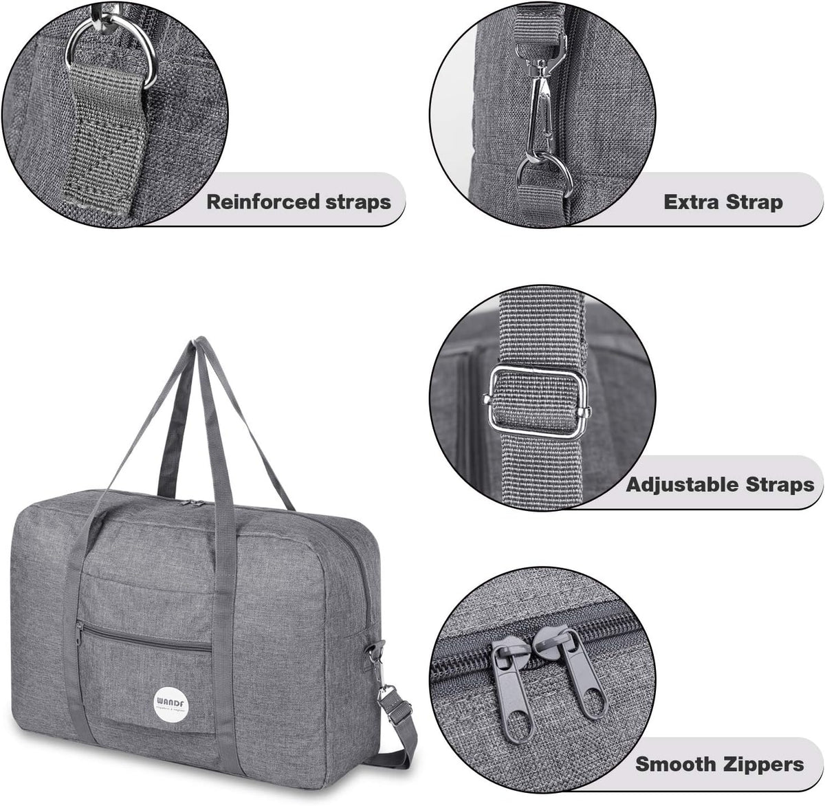 Personal Item Travel Bag, Carry On Duffle Bag Women | 18x14x8 inches, Frontier Airline Underseat Fit, Weekend Overnight Trips, Lightweight Packable