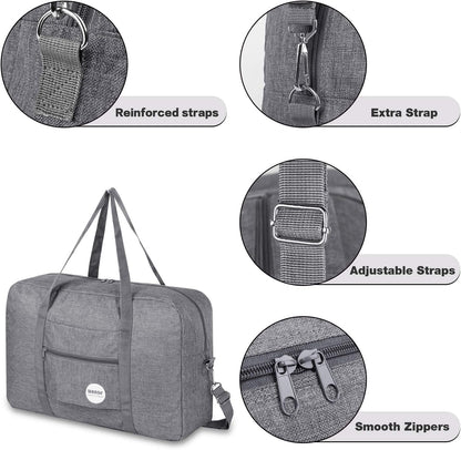Personal Item Travel Bag, Carry On Duffle Bag Women | 18x14x8 inches, Frontier Airline Underseat Fit, Weekend Overnight Trips, Lightweight Packable