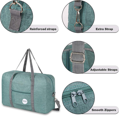 Personal Item Travel Bag, Carry On Duffle Bag Women | 18x14x8 inches, Frontier Airline Underseat Fit, Weekend Overnight Trips, Lightweight Packable