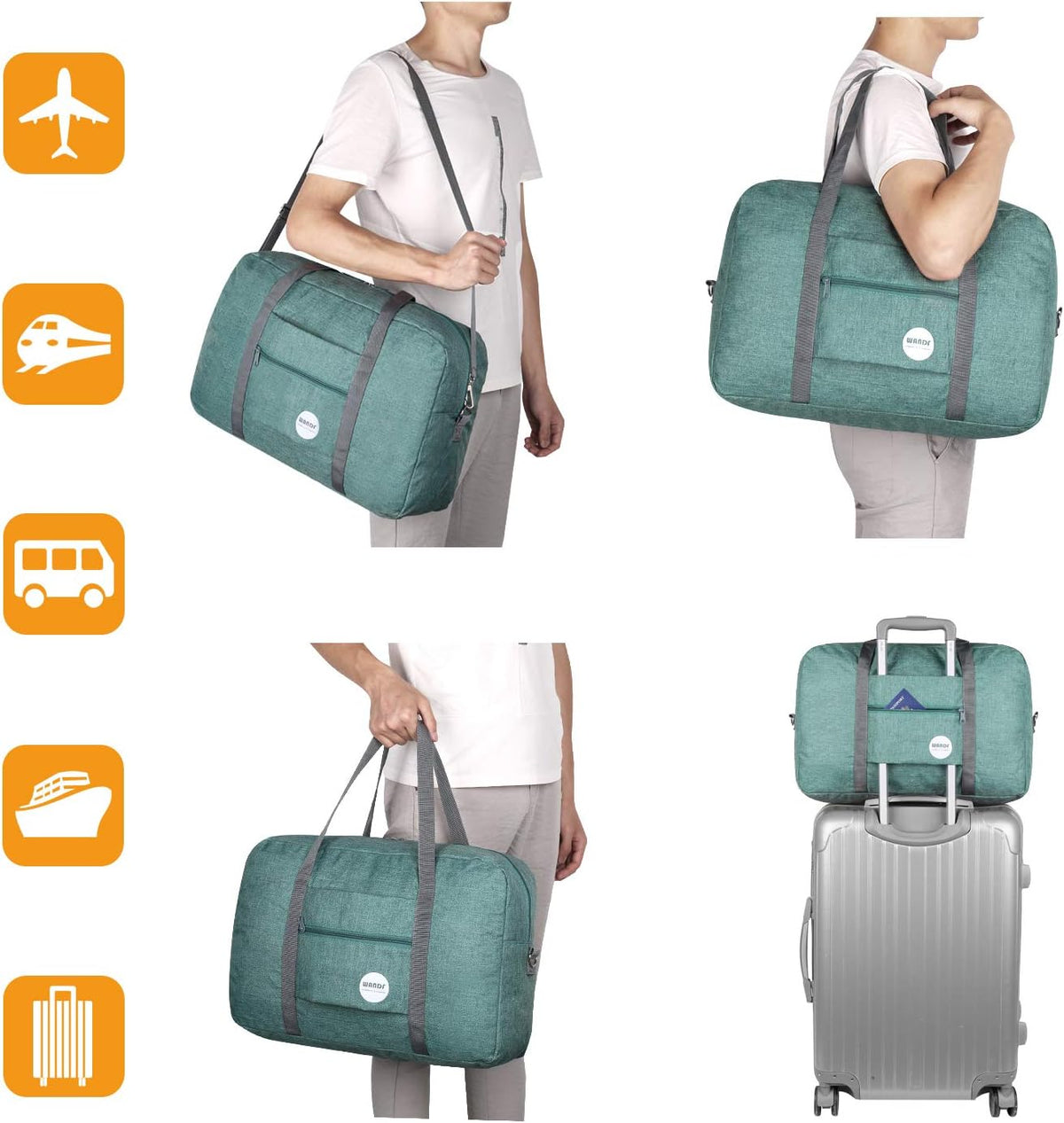 Personal Item Travel Bag, Carry On Duffle Bag Women | 18x14x8 inches, Frontier Airline Underseat Fit, Weekend Overnight Trips, Lightweight Packable