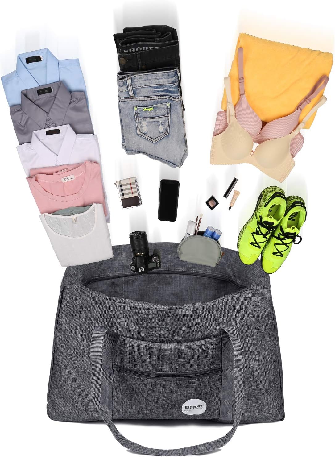 Personal Item Travel Bag, Carry On Duffle Bag Women | 18x14x8 inches, Frontier Airline Underseat Fit, Weekend Overnight Trips, Lightweight Packable