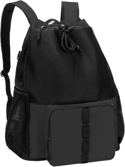 Large Mesh Beach Backpack with Zipper Bottom for Men & Women | Breathable Fabric, Sandproof, Wet/Dry Storage Pocket, 33-Liter, for Swimming, Beach, Pool, Travel & Sports, Empty Bag Only