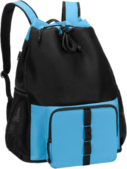 Large Mesh Beach Backpack with Zipper Bottom for Men & Women | Breathable Fabric, Sandproof, Wet/Dry Storage Pocket, 33-Liter, for Swimming, Beach, Pool, Travel & Sports, Empty Bag Only