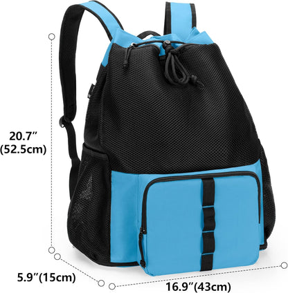 Large Mesh Beach Backpack with Zipper Bottom for Men & Women | Breathable Fabric, Sandproof, Wet/Dry Storage Pocket, 33-Liter, for Swimming, Beach, Pool, Travel & Sports, Empty Bag Only