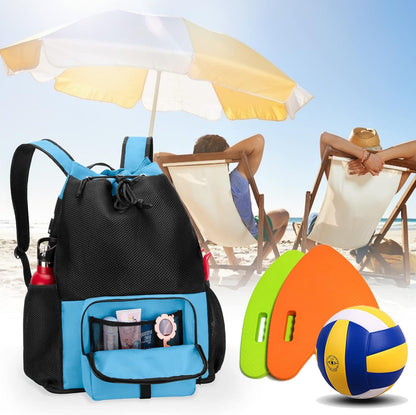 Large Mesh Beach Backpack with Zipper Bottom for Men & Women | Breathable Fabric, Sandproof, Wet/Dry Storage Pocket, 33-Liter, for Swimming, Beach, Pool, Travel & Sports, Empty Bag Only