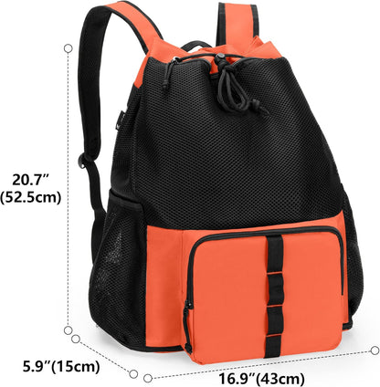 Large Mesh Beach Backpack with Zipper Bottom for Men & Women | Breathable Fabric, Sandproof, Wet/Dry Storage Pocket, 33-Liter, for Swimming, Beach, Pool, Travel & Sports, Empty Bag Only