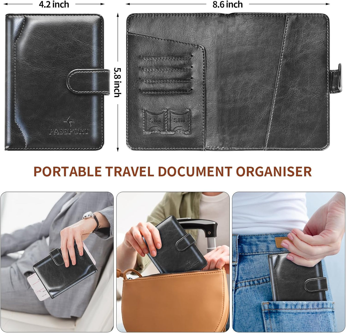 Passport Holder for Travel Essentials Wallet Cover Case Women Men Gift | Passport Holder for Travel Cruise Essentials, Passport Wallet Cover Case Women Men Travel Gifts