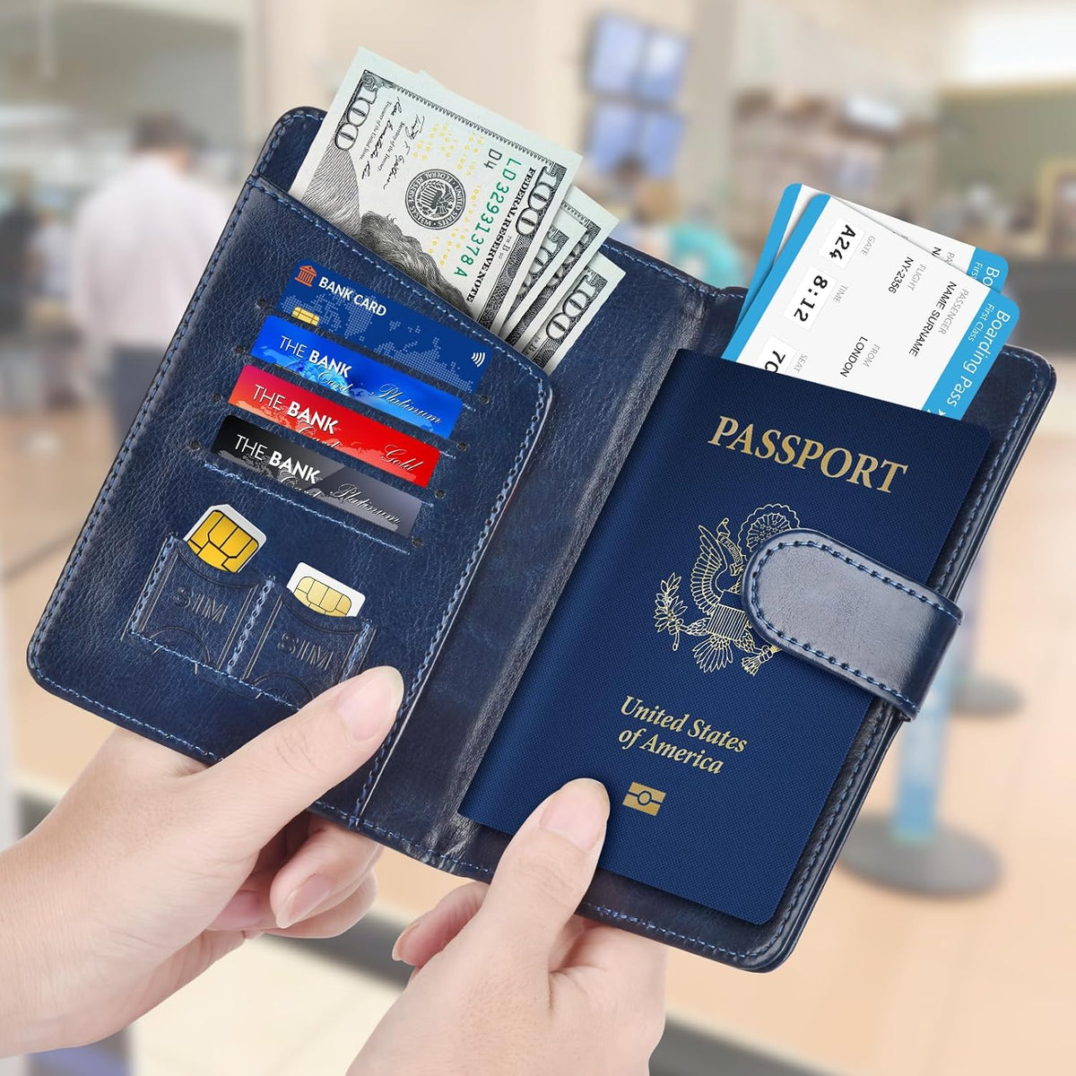 Passport Holder for Travel Essentials Wallet Cover Case Women Men Gift | Passport Holder for Travel Cruise Essentials, Passport Wallet Cover Case Women Men Travel Gifts