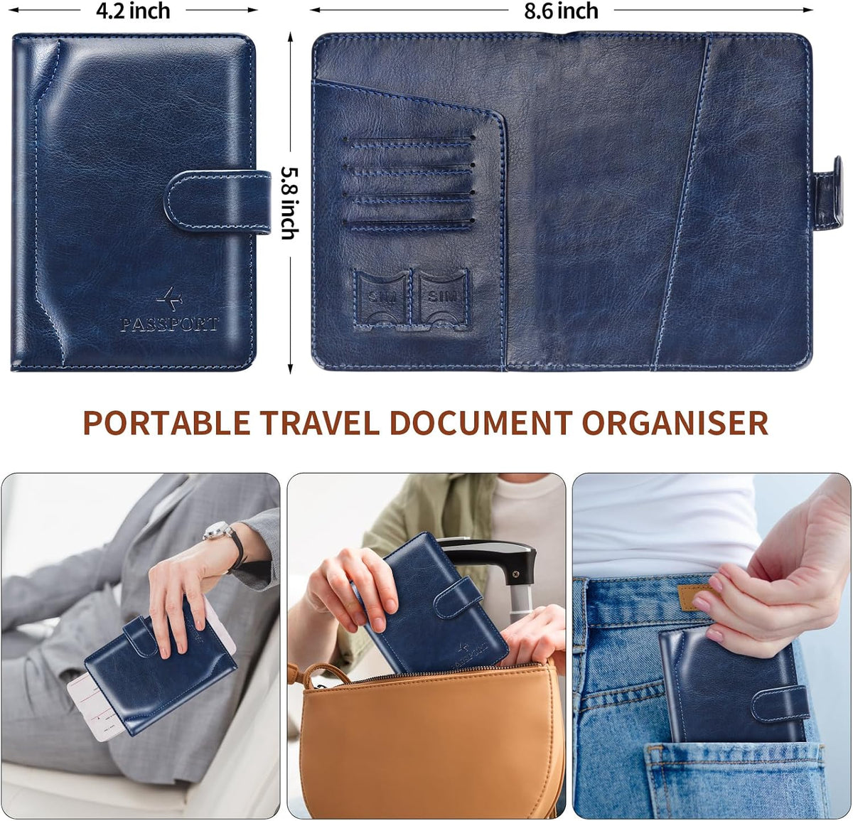 Passport Holder for Travel Essentials Wallet Cover Case Women Men Gift | Passport Holder for Travel Cruise Essentials, Passport Wallet Cover Case Women Men Travel Gifts