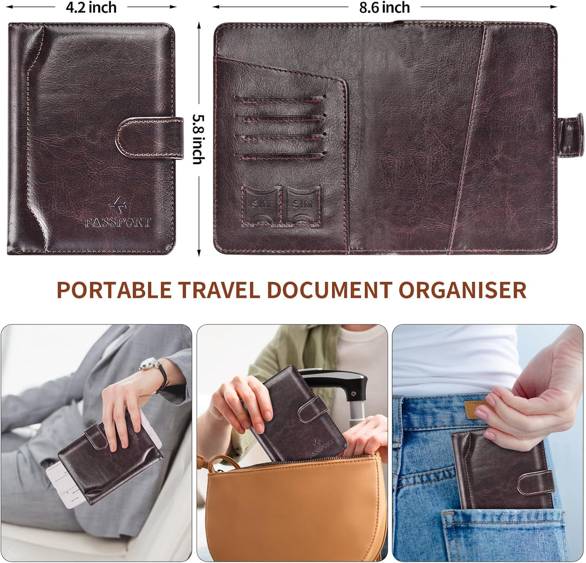 Passport Holder for Travel Essentials Wallet Cover Case Women Men Gift | Passport Holder for Travel Cruise Essentials, Passport Wallet Cover Case Women Men Travel Gifts