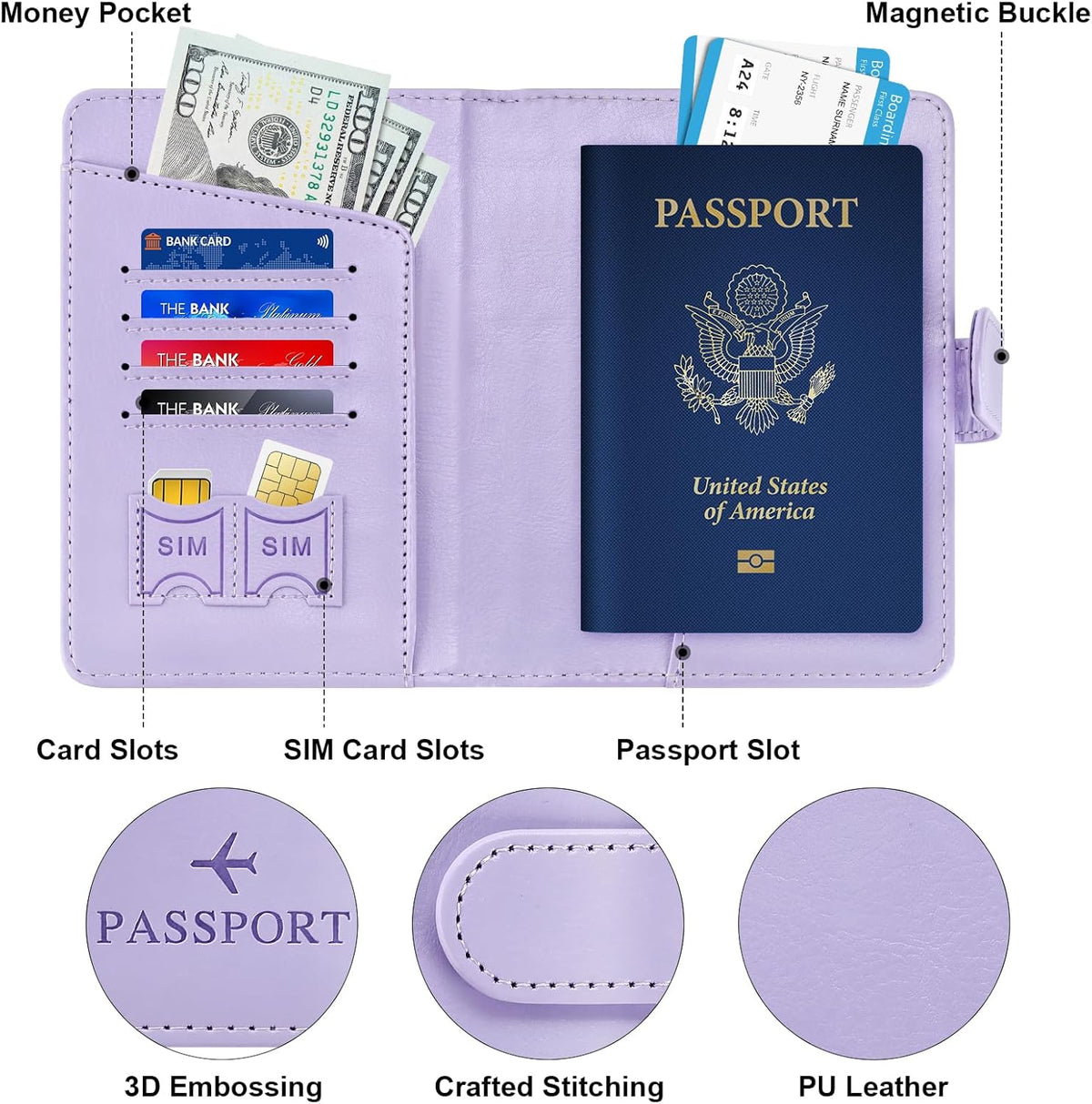 Passport Holder for Travel Essentials Wallet Cover Case Women Men Gift | Passport Holder for Travel Cruise Essentials, Passport Wallet Cover Case Women Men Travel Gifts