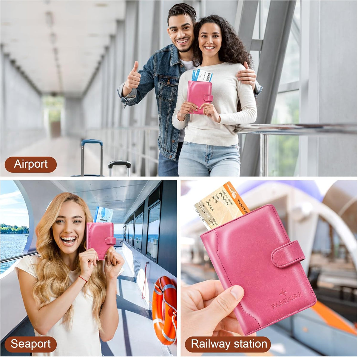 Passport Holder for Travel Essentials Wallet Cover Case Women Men Gift | Passport Holder for Travel Cruise Essentials, Passport Wallet Cover Case Women Men Travel Gifts