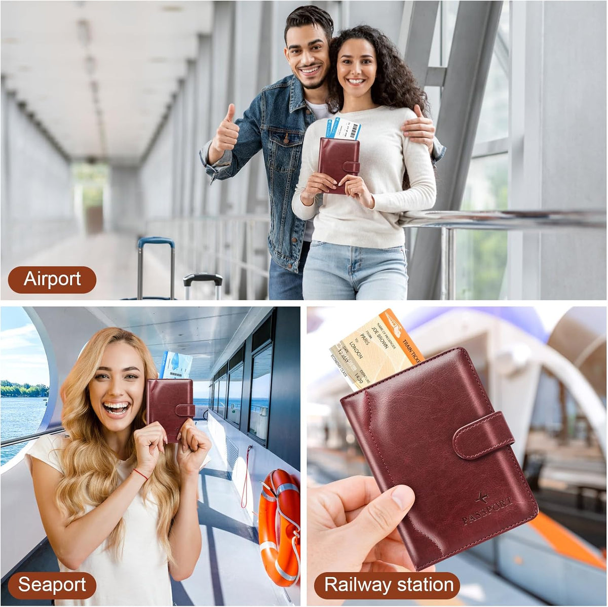 Passport Holder for Travel Essentials Wallet Cover Case Women Men Gift | Passport Holder for Travel Cruise Essentials, Passport Wallet Cover Case Women Men Travel Gifts