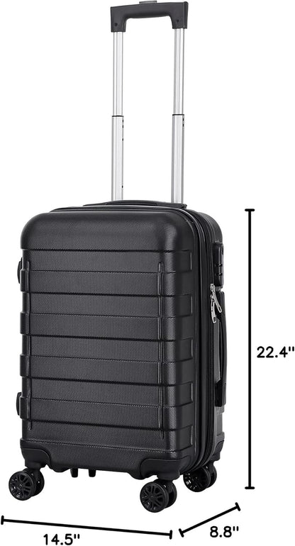 Hardside Expandable Luggage with Spinner Wheels, 21 Inch Carry On Luggage Airline Approved, Lightweight Travel Suitcase with Height Adjustable Handle (White)