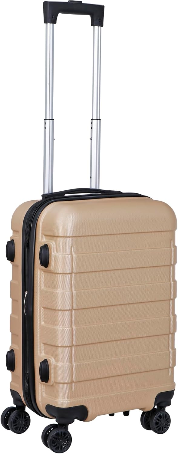Hardside Expandable Luggage with Spinner Wheels, 21 Inch Carry On Luggage Airline Approved, Lightweight Travel Suitcase with Height Adjustable Handle (White)